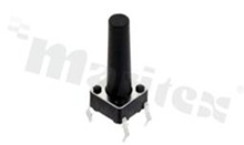 Przełącznik Tact Switch; THT; wymiary korpusu 6.0x6.0; h=16mm; pionowy; o sile nacisku 250gf; przycisk okrągły