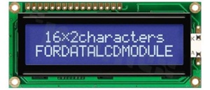 Display LCM; LCD character; 16x2 chars; STN blue negative; with white LED backlight; view 6:00; screen 64.5x16.4 mm; additional font English-Japanese
