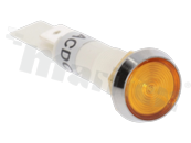 Lampka sygnalizacyjna; 10mm; terminale do lutowania; plastik; podświetlenie żółte; LED 24V