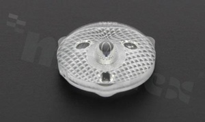 Backlight lens, diameter: 15,6mm, height:5,2mm, hole size for the LED diode: 3,3mm