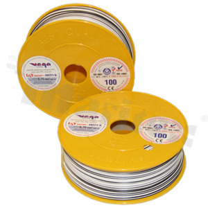 Single wire LGY/H05V-K; with copper multi-strand; white/black; cross section 0.75mm2; AWG 18; 500V; -40+105 deg.C; 100m.