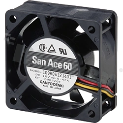 Wentylator; DC; 12VDC; 60x60x25mm; 0.644m3/min; 33.0dB.