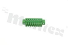 Listwa zaciskowa rozłączalna; w rastrze 3.50mm; 8-torowa; żeńska; na przewód 0.5-1.50mm2(28-16AWG); kierunek wtykania równoległy do osi przewodu; styki z fosforobrązu; mosiężna klatka przewodu; UL 300V/8A