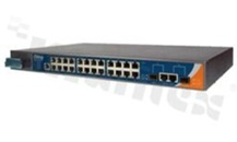 Switch przemysłowy zarządzalny; norma IEC 61850-3; 24 porty 10/100Base-T(X) RJ45 i 2 porty Gigabit Combo RJ45/SFP; temp. pracy: -40+85 st.C; zasilanie redudantne 24...72VDC; montaż RACK