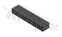 Listwa stykowa do PCB; w rastrze 2.54mm; 2x15 styków; montaż: THT; żeńska; prosta; dwurzędowe 