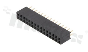 Pin Header; pitch 2.54mm; 2x15 pins; assembly: THT; female; straight; double row