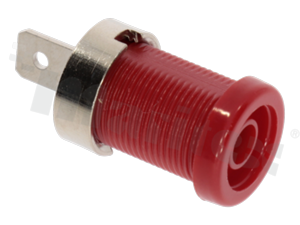 Gniazdo; złącze bananowe 4mm; jack; 30VAC-60VDC/24A; czerwony