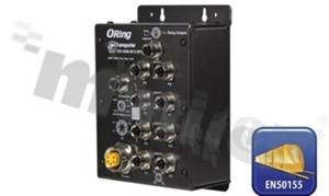 Switch przemysłowy kolejowy; zarządzalny; norma kolejowa EN50155; 8 portów 10/100Base-T(X); 2x Bypass; złącza M12; temp. pracy: -40+70 st.C; zasilanie redundantne 72...144VDC