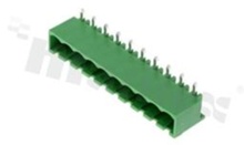 Pluggable terminal block; pitch 5.00mm; 10-ways; male; R/A pin header; closed type; UL 300V/15A; TUV:320V/ 20A