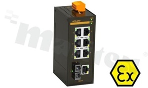 Switch przemysłowy niezarządzalny; certyfikat ATEX; 7 portów 10/100Base-T(X) RJ45 i 1 port 100Base-FX; złącze SC; światłowód wielomodowy; 5km/1310nm; temp. pracy: -10+60 st.C; zas. 9...60VDC/18...30VAC; DIN; obudowa metalowa