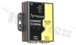2 Port RS-232 Ethernet to Serial Adapter; supply 5-30V DC; operating temperature 0+55 deg.C; DIN rail