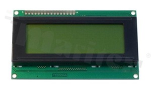 Display LCM; LCD character; 20x4 chars; STN Y/G; LED Y/G backlighting; view 6:00;