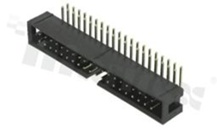 Full shrouded header for PCB; pitch 2.54mm; 40-contacts; THT; male; side entry