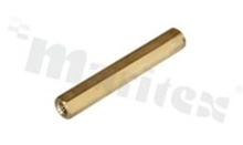 Tulejka dystansowa; mosiężna; sześciokątna; 310/5; gwint wew-wew; M3; 30mm