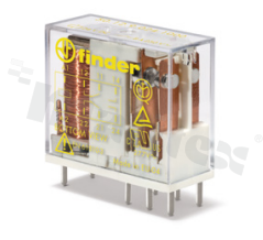 Electromagnetic relay; forcibly guided contacts; rating current 8A; coil voltage 24VDC; 2 changeover contact DPDT; coil power 0.7W; 8A/250VAC, 8A/24VDC; mounting: PCB, socket
