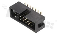 Full shrouded header for PCB; pitch 2.54mm; 14-contacts; SMD; male; top entry