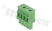 Listwa zaciskowa rozłączalna; w rastrze 5.08mm; 4-torowa żeńska; na przewód 2.5mm2 (28-12AWG); kierunek wtykania prostopadły do osi przewodów; styki z fosforobrązu; mosiężna klatka przewodu; UL 300V/16A