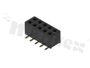 Listwa stykowa do PCB; w rastrze 2.00mm; 2x5 styków; montaż: SMD; żeńska; prosta; dwurzędowe; H=4.0mm