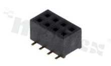 Listwa stykowa do PCB; w rastrze 2.00mm; 2x4 styków; montaż: SMD; żeńska; prosta; dwurzędowe; H=4.0mm
