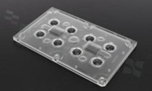 Lens for LED high power; mid power; angle: 130 degrees ; Number of LEDs: 8; Dimensions: 118.8x71.4mm; Height: 7.26mm; material: PMMA; Fastening: screw