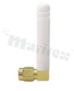 Antena; prętowa kątowa; GSM; 900-1800MHz; 2.0dBi; VSWR<2.5; liniowa; dookólna; SMA; przykręcana; 48x16.7mm; biały