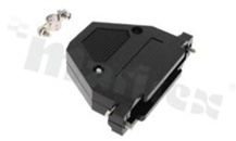 Plastic hood for 37-pole D-Sub connector; black