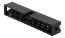 Full shrouded header for PCB; pitch 2.54mm; 34-contacts; THT; male; top entry
