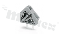 Listwa zaciskowa do PCB; w rastrze 5.0/5.08mm; 1-torowa; skośne wejście przewodu; na przewód 0.08-2.50mm2 (28-12 AWG); ze stykiem sprężynowym; jasnozielona; UL:: 300V/15A