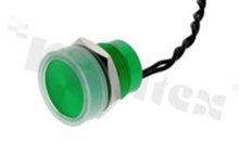 Piezoelectric switch; monostable; 16mm; cable; green aluminium; IP69K.