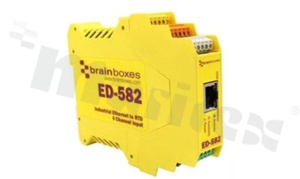 Ethernet to RTD; 4 RTD Inputs + RS485; supply 5-30V DC; operating temperature -30+80 deg.C; DIN rail