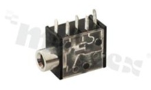 Jack socket; 3.5 mm; witch switching contact; for PCB