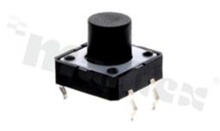 Przełącznik Tact Switch; THT; wymiary korpusu: 12.0x12.0; h=8.5mm; pionowy; o sile nacisku 260gf; przycisk okrągły