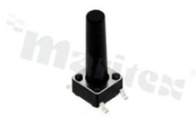 Przełącznik Tact Switch; SMD; wymiary korpusu 6.0x6.0; h=16.0mm; pionowy; o sile nacisku 250gf; przycisk okrągły