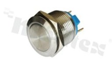 Push button switch; monostable; 19mm; solder terminals; stainless steel; IP65