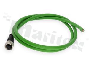 Connector: M12;male; straight; 4 pin; D-coded; shielded; 1m long; 250V/4A