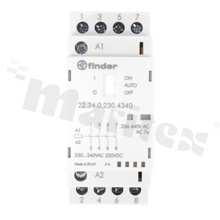 Module contractor; rated current 25A; coil voltage 230V AC/DC; 4 make contact (4PST); function Auto-On-Off; operation indicator + LED