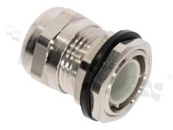 Dławnica kablowa PG11; mosiężna niklowana; PG11 3-7mm; z nakrętką; na klucz 20