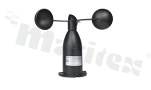 Wind speed sensor WM-RK100-01; Range: 0-30m/s; Supply voltage: 12-24V; Output: 0-5V; Main material: aluminum; Ingress protection: IP65; Cable lenght: 2500mm