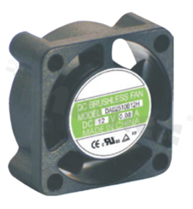 Wentylator; DC; 0.06m3/min; 0.10A; 7.0-13.8VDC; 1.20W; 12000RPM; 27dBA; 28 AWG; plastik; -10+70 st.C; 6g; 25x25x10mm