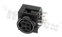 DC power socket; female; angled; 4-contacts; 7.5 A/20V