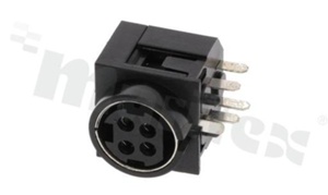 Gniazdo mocy do PCB; żeńskie; kątowe; 4-stykowe; 7.5A/20V