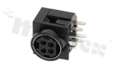 DC power socket; female; angled; 4-contacts; 7.5 A/20V