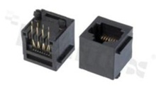 Socket RJ11; 4-contacts; THT; top entry; size 6; 6u" Au