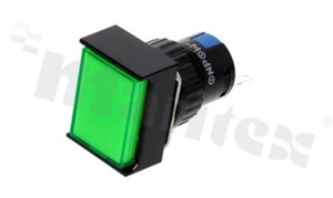 Push button switch; 1NO1NC; monostable; IP65; green illumination; LED 24V.
