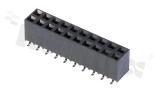 Pin Header; pitch 2.54mm; 2x20 pins; assembly: SMD; female; straight; single row