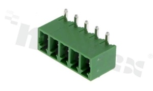 Listwa zaciskowa rozłączalna; w rastrze 3.81mm; 5-torowa; męska; kątowa; zabudowana; UL 300V/8A; TUV:250V/7A