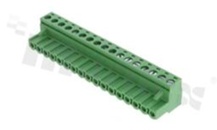 Pluggable terminal block; 5.00mm pitch; 17-ways; female; for wire 2.50mm2(28-12AWG); wire insertion direction same as plug-in direction; p.bronze contacts; brass cage; UL 300V/16A