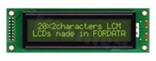 Display LCM; LCD character; 20x2 chars, FSTN negative; yellow-green Y/G; with yellow-green Y/G Array LED backlight; view 12:00; screen 83x18.6 mm; 5.0 V; additional font Cyrilica
