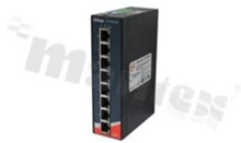 Switch przemysłowy PoE; niezarządzalny; 8 portów 10/100Base-T(X) RJ45 PoE; temp. pracy: -40+75 st.C; zasilanie redundantne 12...57VDC; montaż na szynie DIN