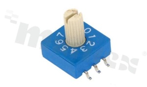Rotary switch; 10 positions for BCD code; horizontal; SMD.